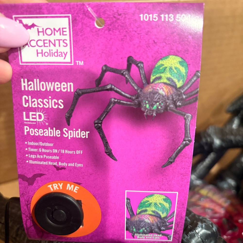 Home Accents Holiday Halloween Classics LED Poseable Spider 1015 113 501 Multi